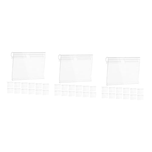 SHINEOFI 3 Sätze Preisschild Regaletikettenhalter Aus Draht Büroetikettenhalter Kartenständer Etikettenhalter Für Drahtregale Lebensmitteletikettenhalter Pvc Transparent 50 Stück * 3 von SHINEOFI