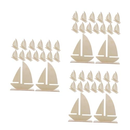 SHINEOFI 3 Sätze Segelboot-malschablone Meeresdekorationen Pvc- Segeldekorationen Deko-ideen Für Segelboote Marinehandwerk Herausnehmbares Polster Beige Holz 15 Stück * 3 von SHINEOFI