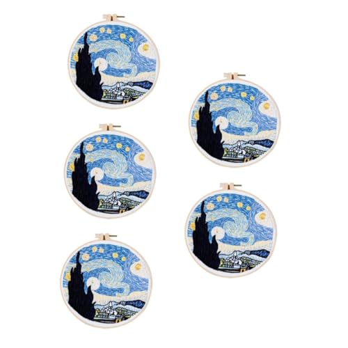 SHINEOFI 3 Sätze Stickanzug Kunsthandwerk Set Kreuzstichpackungen Stickerei-Ornament-Set Stickerei-Einsteigerset Bastelsets für Erwachsene Kunsthandwerk für erwachsene Frauen Baumwolle Blue von SHINEOFI