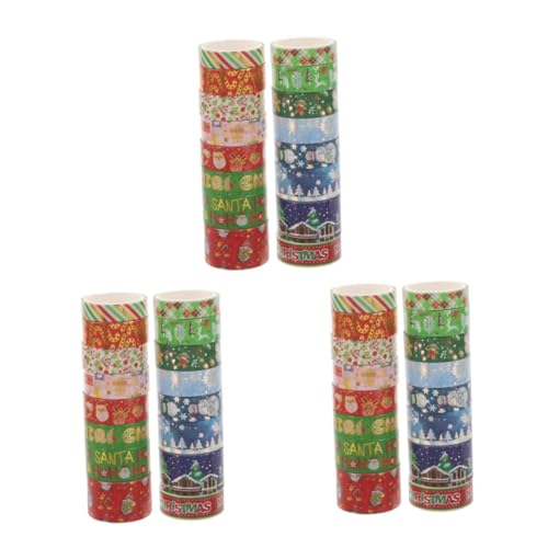 SHINEOFI 3 Sätze Weihnachts-washi-tape Klebebänder Weihnachtsdekorband Ruhe in Frieden Papierklebeband Selber Machen Fotoalbumband Schleife Dekorationen Japanisches Papier 9 Rollen * 3 von SHINEOFI