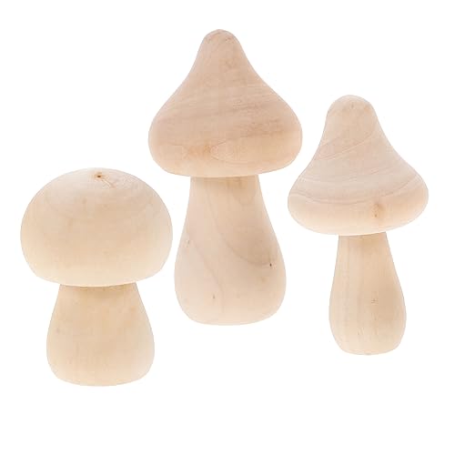 SHINEOFI 3 Stück Unfertige Holzpilze Mini Pilze Für Den Feengarten Pilze Zum Basteln Feengarten Pilze Bastelpilze Pilzspielzeug Pilze Zum Basteln Unfertige Pilze von SHINEOFI