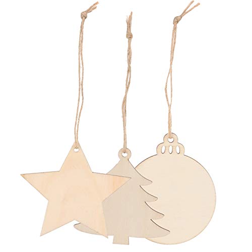 SHINEOFI 30 Stück DIY Holzscheiben Für Kreative Weihnachtsdekoration Dekorative Anhänger Aus Unbehandeltem Für Kunsthandwerk Basteln Scrapbooking Und Weihnachtsbaum Schmuck von SHINEOFI