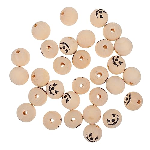 SHINEOFI 30 Stück Halloween Holzperlen Halloween Heimdekoration DIY Perlen Girlande Orangefarbenes Dekor Farbige Perlen Schmuckherstellung Perlen Kürbis Charm Halloween von SHINEOFI