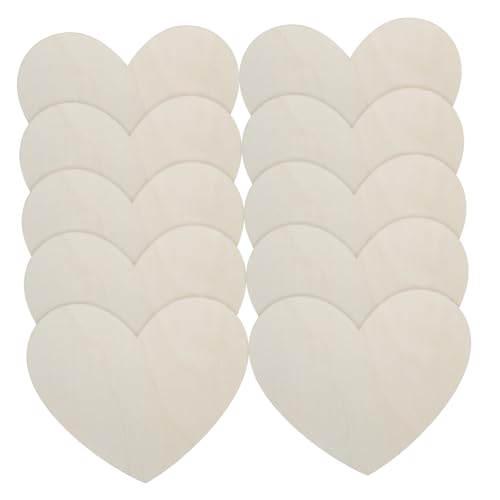 SHINEOFI 30Pcs Leere Herzförmige Holzspänen Hochzeit Dekoration Blankozieren Hochzeitstisch Streue Valentinstag Basteln Unvollendete Holzscheiben Holzherzen Boxholz von SHINEOFI