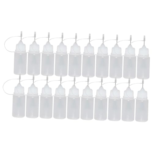 SHINEOFI 30st Leere Leimflasche Mit Langem Nadelrohr Nadelspitzen-kleberflasche -applikatorflasche Präzisionsspitzen- Applikatorflasche Mit Feiner Spitze Weiß Plastik von SHINEOFI