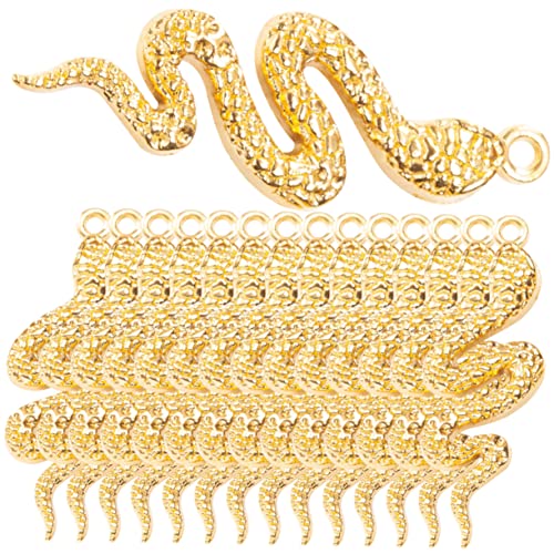 SHINEOFI 32St Schlangenanhänger aus Halskette fäden ohrhänger earloop necklace Armband-Anhänger Schlange Armband Pedant Schmuck Schlangen-Ohrring-Anhänger Anhänger aus Metall von SHINEOFI