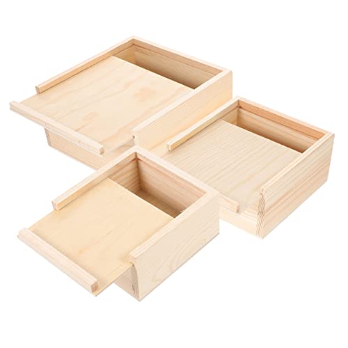 SHINEOFI 3Er-Box Schublade aus Holz Schmuck-Geschenkboxen Tischdekoration mit Deckel schmuckkästchen storage boxes aubewahrungsbox Holzkisten Zigarrenkisten leer aus Holz von SHINEOFI