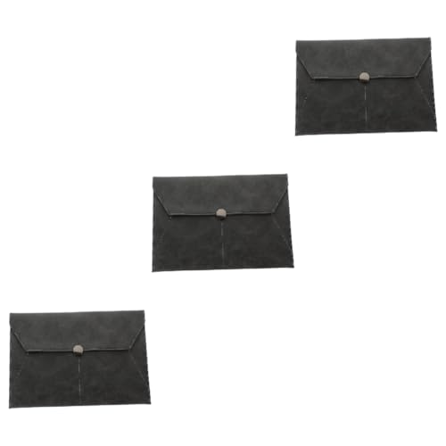 SHINEOFI 3Pcs Dokumententasche aus Leder aktenkoffer aufbewahrungstasche Dateiordner aktenaufbewahrungsbox aktenordner Projektordner Zwischenablage Dokumenttasche sichere Aktentasche Grey von SHINEOFI