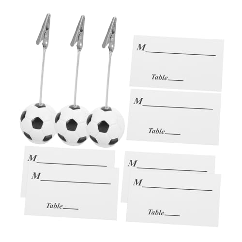 SHINEOFI 3St Ball-Memo-Ordner Haufen Diffusoren stehende Kehrschaufel Fußball Kartenhalter Memo-Clip- Fußball Memo Clips Bildclips Ständer für Fotoclips Metall Weiß von SHINEOFI