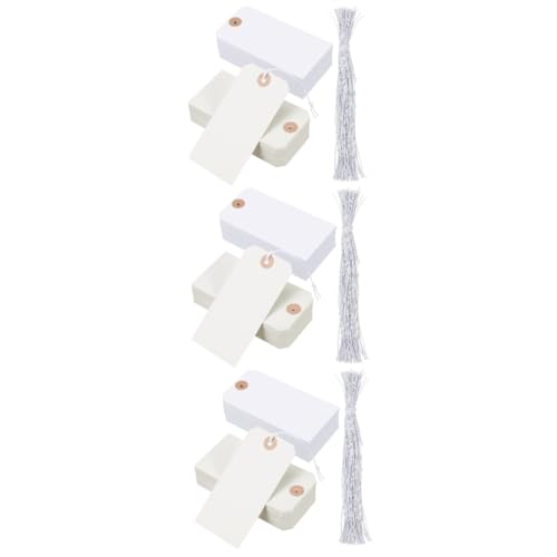 SHINEOFI 3sets Kleidungsetikett Gepäckanhänger Aus Papier Tag-aufkleber Hängende Tags Leere Beschriftungsschilder Tags Hangtags Etiketten Mit Draht Beschriften Preisschilder 100pcs*3 von SHINEOFI