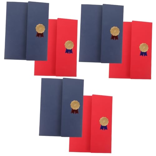 SHINEOFI 3sets Titelbild Der Ehrenurkunde Ordner Zertifikate Halter Abdeckung Zertifikat Deckt Aktenordner Dokumentenmappe Briefumschläge Dokumentenhülle Zertifikat Papier Ordner 2pcs*3 von SHINEOFI