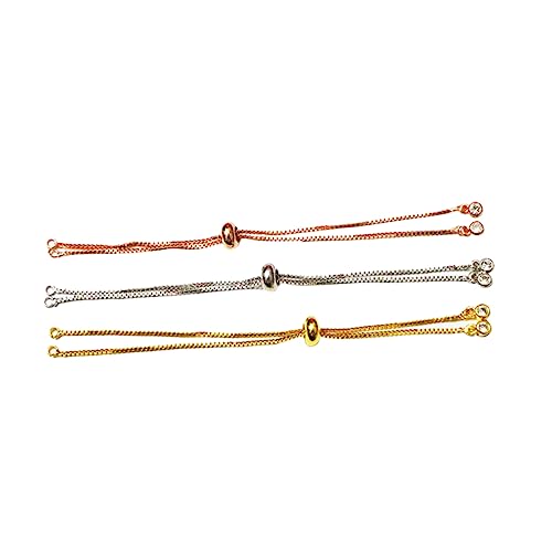 SHINEOFI 3st Diy-kette Armbandverlängerung Verlängerungskette Gold Schmuck Extender Gold Schmuckherstellungsbedarf Goldener Kettenverlängerer Kettenverschluss-verlängerung Silver von SHINEOFI