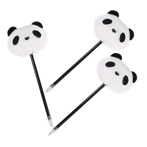 SHINEOFI 3st Panda-kugelschreiber Tragbarer Schreibstift Haushalt Stift Süßer Kugelschreiber Cartoon-kugelschreiber Multifunktionaler Schreibstift Multifunktions-schreibstifte Black Plastik von SHINEOFI