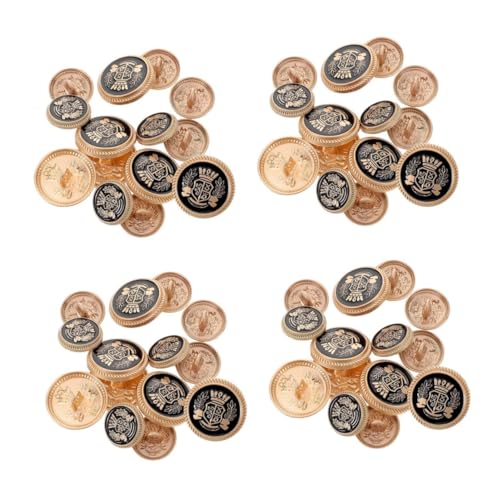 SHINEOFI 4 Sätze 4 Sets Britische Mantelknöpfe Große Goldene Knöpfe Jackenknöpfe Goldene Knöpfe Zum Nähen Von Jeans Knopfspanner 8 X 15 Mm + 6 X 20 Mm Britische 14 Stück * 4 von SHINEOFI