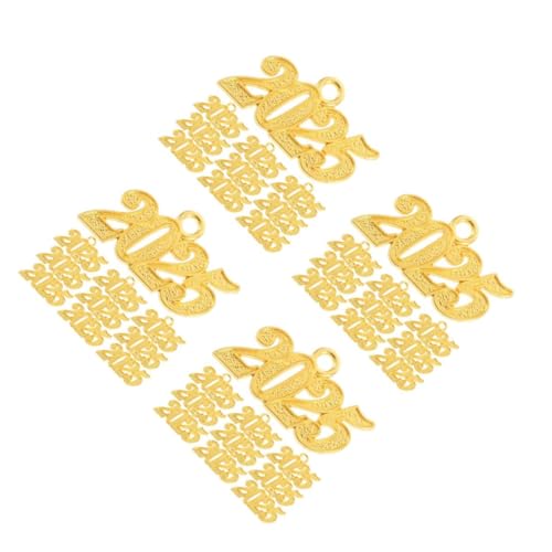 SHINEOFI 4 Sätze Abschluss-quastenanhänger Ornamente Banner Anhängerdekoration Banner Für Abschlussdekorationen Partei Liefert Banner Hochzeit Brillengestelle Golden Metall 10 Stück * 4 von SHINEOFI