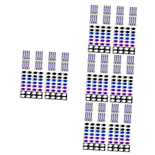 SHINEOFI 4 Sätze Abschlusskappenaufkleber Umschlagaufkleber Grad Cap Aufkleber Etiketten Für Abschlusskappen Abschluss-kuchenaufsatz Sammelalbum Liefert Grad-hut-aufkleber 10 Blätter * 4 von SHINEOFI