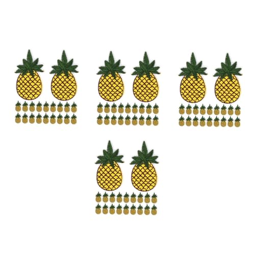 SHINEOFI 4 Sätze Ananas -stickerei Tüte Ananas Abzeichen Ananas Häkelananas Hilfsananas Mini-handschuhe Ananasflecken Eisen Auf Ananaseisen Auf Patch Cartoon-patches Stickgarn 20 Stück * 4 von SHINEOFI