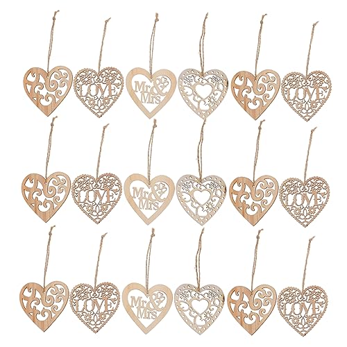 SHINEOFI 4 Sätze Anhänger Aus Holz Holzanhänger Holzherzanhänger Diy Liefert Herz Holzausschnitt Holzscheiben Für Diy Leere Holzscheiben Diy Anhänger Hölzern Brown 40 Stück * 4 von SHINEOFI