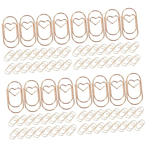 SHINEOFI 4 Sätze Büroklammer Karten Clip Papierklemmen Dekoklammern Mini-booklet Küchenbindeklammern Clips Kleine Dokumentenklammern Office-dokumentenklammern Metall Rose Gold 20 Stück * 4 von SHINEOFI