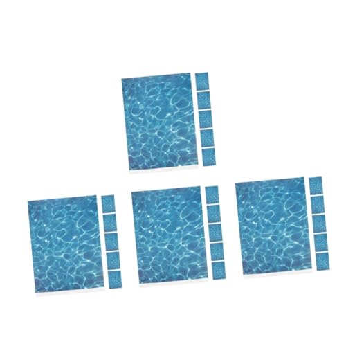 SHINEOFI 4 Sätze Dekorative Aufkleber Wasserwellen Aufkleber Diy Dekorationsstycerin Wasseroberfläche Sticker Doppelschichtstecker Lcd-aquarium A4-modell Bodenaufkleber Sky-blue 6 Blatt * 4 von SHINEOFI