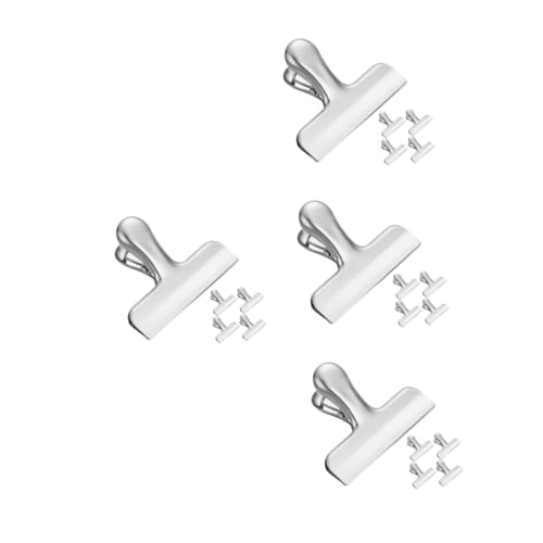 SHINEOFI 4 Sätze Edelstahlclip Büroklammern Multifunktionale Clips Lebensmittel Clips Vielseitige Clips Küchenklammern Für Taschen Brotbeutelschließer Rostfreier Stahl Silver 5 Stück * 4 von SHINEOFI