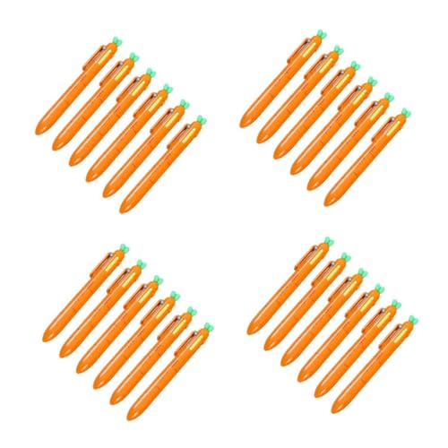 SHINEOFI 4 Sätze Karotten-kugelschreiber Zarter Mehrfarbiger Stift Tragbarer Kugelschreiber Desktop-mehrfarbenstift Desktop-kugelschreiber Desktop-schreibstift Orange Plastik 6 Stück * 4 von SHINEOFI