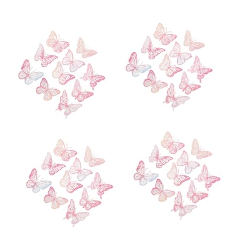 SHINEOFI 4 Sätze Schmetterlingsaufkleber Schmetterling-scrapbook-aufkleber Glänzender Aufkleber Schmetterling Schmetterlingsblumenaufkleber Rosa Das Haustier 20 Stück * 4 von SHINEOFI