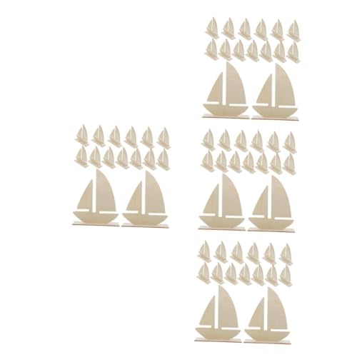 SHINEOFI 4 Sätze Segelboot-malschablone Marinehandwerk Holzschnitzerei Dekorationen Segelboot Malvorlage Bastelbedarf Segelboot Diy Bootsdekoration Unfertige Holzspäne Beige 15 Stück * 4 von SHINEOFI