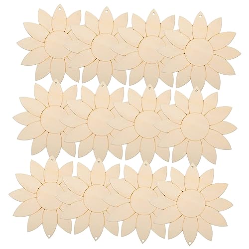 SHINEOFI 4 Sätze Sonnenblumen-Dekoration Anlage künstliche blumen im freien Tischläufer bastelsets+für+ bastel set für bewaldeter Span Sonnenblumenausschnitt aus Holz Polyester von SHINEOFI