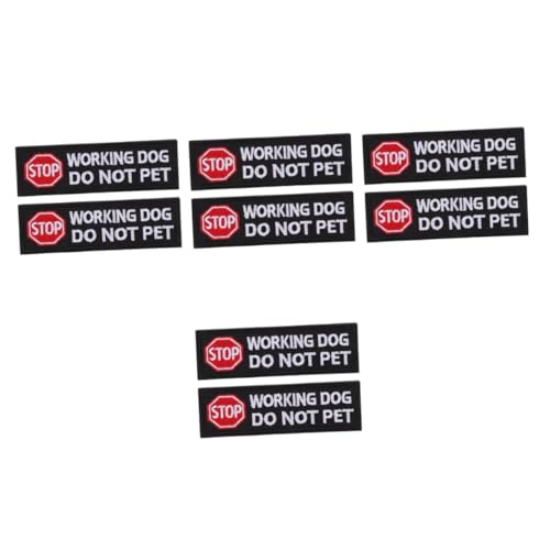 SHINEOFI 4 Sätze Stickerei Patch Für Haustierträger Aufkleber Etikett Augenklappe Für Hunde Stop Working Hunde Patch „Do Not Pet“ Patches Gestickter Service Hunde Patch 2 Stück * 4 von SHINEOFI