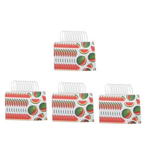 SHINEOFI 4 Sätze Zubehör Für Wassermelonen -dekoration Kreisband Tasche Geschenkverpackung Snackbeutel Süßigkeitentüten Für Partys Papiertüte Wassermelone Kraftpapier 12 Stück * 4 von SHINEOFI