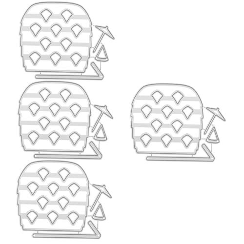 SHINEOFI 4 Stück Ananasbecher Messerform Aus Metall Und Karbonstahl DIY Stanzmesserform Scrapbooking Schablone Stanzformen Kartenkreis Schablonenherstellung Stempel Und Stanzform von SHINEOFI