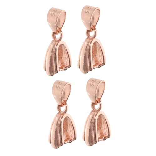 SHINEOFI 4 Stück Anhängerclip Klemmschlaufen für Anhänger silbernes Medaillon Silberschmuck Einfassungen für die Schmuckherstellung Bügel für die Schmuckherstellung 925 Silber Rose Gold von SHINEOFI