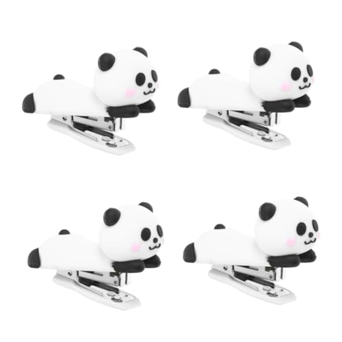 SHINEOFI 4 Stück Panda-hefter Heftmaschine Kleiner Hefter Cooler Hefter Süßer Mini-hefter Manuelle Bürohefter Desktop-hefter Bastelhefter Tierhefter Mini-tischhefter Weiches Gummi von SHINEOFI