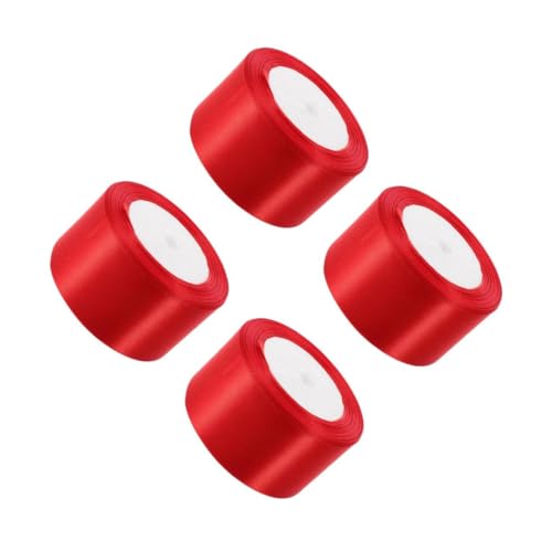 SHINEOFI 4 Stück Rotes Band Rotes Satinband Goldseilband Valentinstag Dekorationen Weihnachtsbaumband Zuckerstangenband Geschenkverpackungszubehör Rotes Und Weißes Band Wickelband Polyester von SHINEOFI