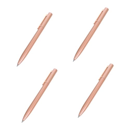 SHINEOFI 4 Stück Rotierender Stift Gel-tintenstifte Zum Journaling Schwarze Journalstifte Japanische Bürostifte Kugelschreiber Feine Spitze Kräftige Schwarze Bürostifte Rose Gold Aluminium von SHINEOFI