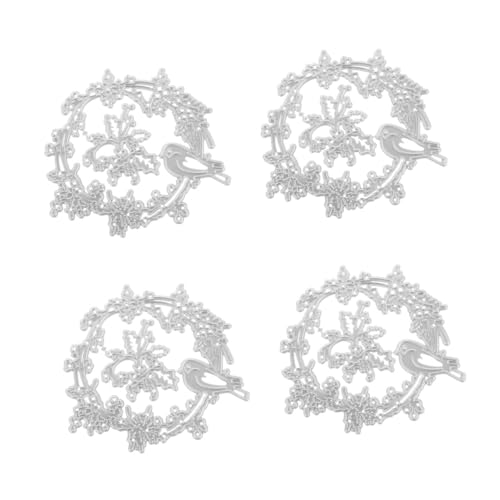 SHINEOFI 4 Stück Stanzform bastelset Basteln Blumenschablonen für die Kartengestaltung Stanzteile aus Metall Kohlenstoffstahl Weiß von SHINEOFI