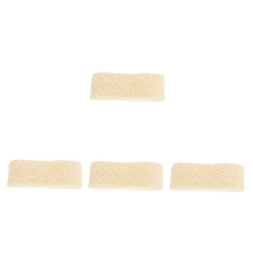 SHINEOFI 4 Stück Stirnband Mit Bestickter Spitze Stickerei Spitzenbesatz Spitzenverkleidung Nähen Spitzenband Bogenverkleidung Wellenspitzenverkleidung Spitze Zum Basteln Milchseide Beige von SHINEOFI