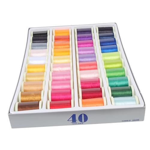 SHINEOFI 40 Rollen Stickgarn Nähset für Nähmaschine Zubehör für Nähmaschinen Nähfäden für Nähmaschinen embroidery kit embroidery set dekoratives Nähgarn künstlicher Seidenfaden Rayon von SHINEOFI