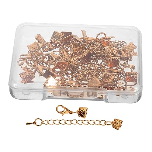 SHINEOFI 40 Sets DIY Zubehör DIY Endverschlussspitzen Schmuckverschlüsse DIY Klemmenenden Schmuckherstellung Biegeringe Schmuckherstellung Verschlüsse Karabinerverschlüsse von SHINEOFI