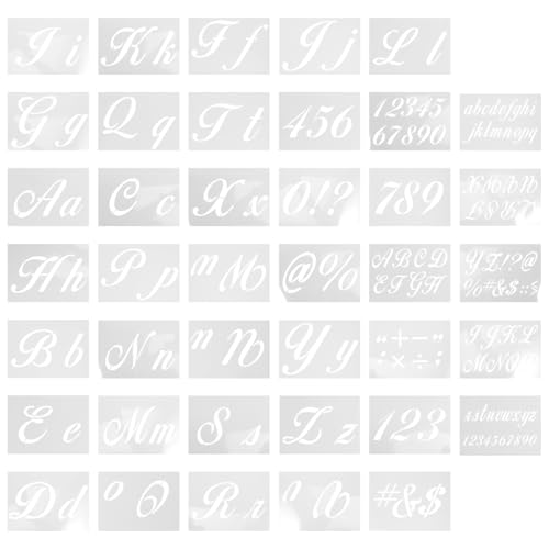 SHINEOFI 40-Teiliges Buchstaben-Schablonen-Set Zum Malen Buchstaben- Und -Vorlagen Alphabet-Schablonen Für Wandtafel Stoff Holzschilder Steinpflanze Diy-Handwerk von SHINEOFI