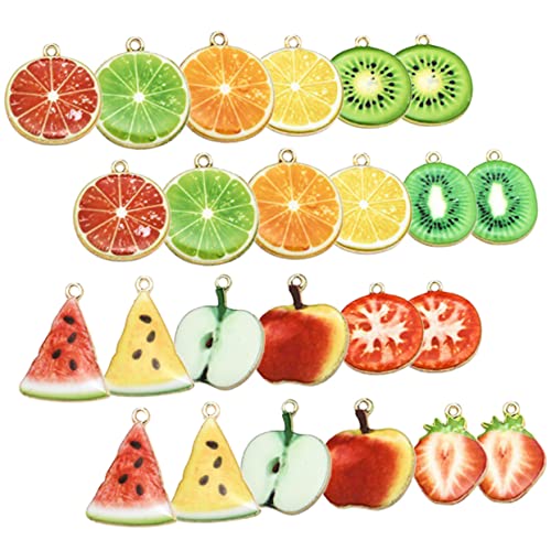 SHINEOFI 45St Anhänger künstlichen Früchten hand schmuck anhänger für bettelarmband 3D-Obstnagelkunst Schmuck dekorativer Anhänger Erdbeerdekor Schlüsselanhänger -Anhänger Taschen von SHINEOFI