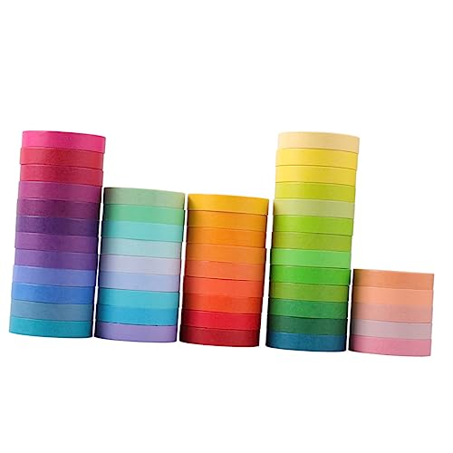 SHINEOFI 48 Rollen Farbige Washi Tape Reste Packband Transparentes Klebeband Für Scrapbooking Klebebandspender Doppelseitiges Klebeband Verpackungsband Aufkleber Für Scrapbooking von SHINEOFI