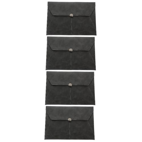 SHINEOFI 4Pcs Dokumententasche aus Leder aktenkoffer aufbewahrungstasche wiederverwendbare Taschen durchsichtige Zip-Beutel Aktenordner aus Kunstleder Aufbewahrungsbeutel für Akten Grey von SHINEOFI