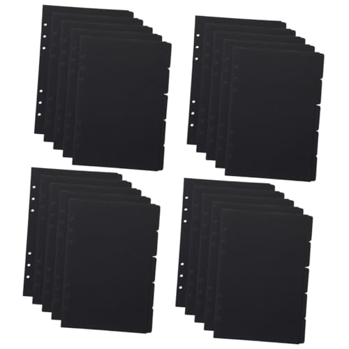 SHINEOFI 4sets A5 6-ringbuch Ordner Trenner Ordnertrenner Ordner Trennstreifen Karteikartenteiler Ordner-organizer Ordner-indexteiler Trennwände Für Ordner Bindelaschen Papier Black 5pcs*4 von SHINEOFI