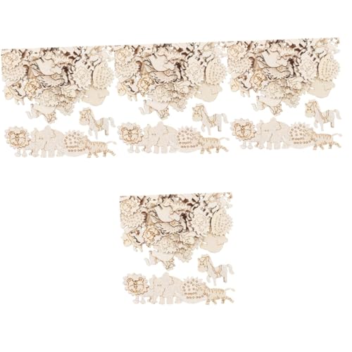 SHINEOFI 4sets Tierische Holzspäne Konfetti Schmücken Heimwerken Bastelset Basteln Für Unvollendete Holzverzierungen Tierholzausschnitte Zum Basteln 100pcs*4 von SHINEOFI