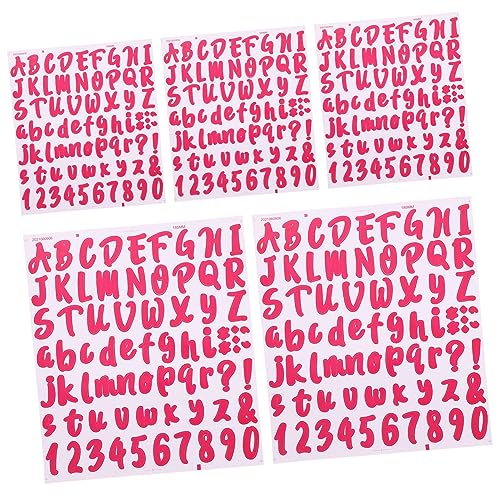 SHINEOFI 5 Blatt Poster Rosa Pvc Selbstklebende Etiketten Aufkleber Buchstaben Aufkleber Nach Nummer von SHINEOFI