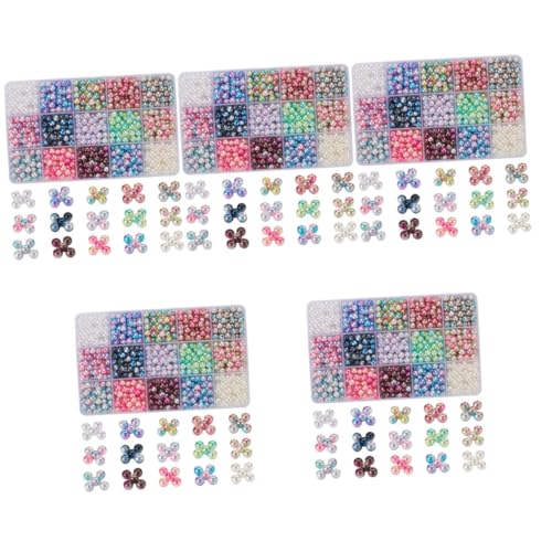 SHINEOFI 5 Boxen Plastikperlen Selber Machen Perlen Für Armbänder Perlen Für Die Herstellung Von Halsketten Perlen Für Schmuckhersteller Runden Perlen Masse Farbig Klein Diy-perlen Colorful von SHINEOFI