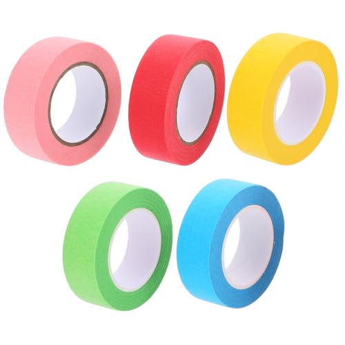 SHINEOFI 5 Rollen Abdeckband Farbiges Masking Tape Selbstklebendes Masking Tape Masking Tape für Dekorationen Farbenfrohes Masking Tape Kunstbänder Mehrfarbiges Malerband Künstlerband Gummi von SHINEOFI