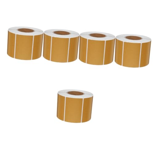 SHINEOFI 5 Rollen Etiketten drucken Thermal- Adressetiketten Klebeetiketten Paketetiketten adressenaufkleber einschlagpapier selbstklebendes Etikett Preisschild Aufkleber Thermopapier Brown von SHINEOFI